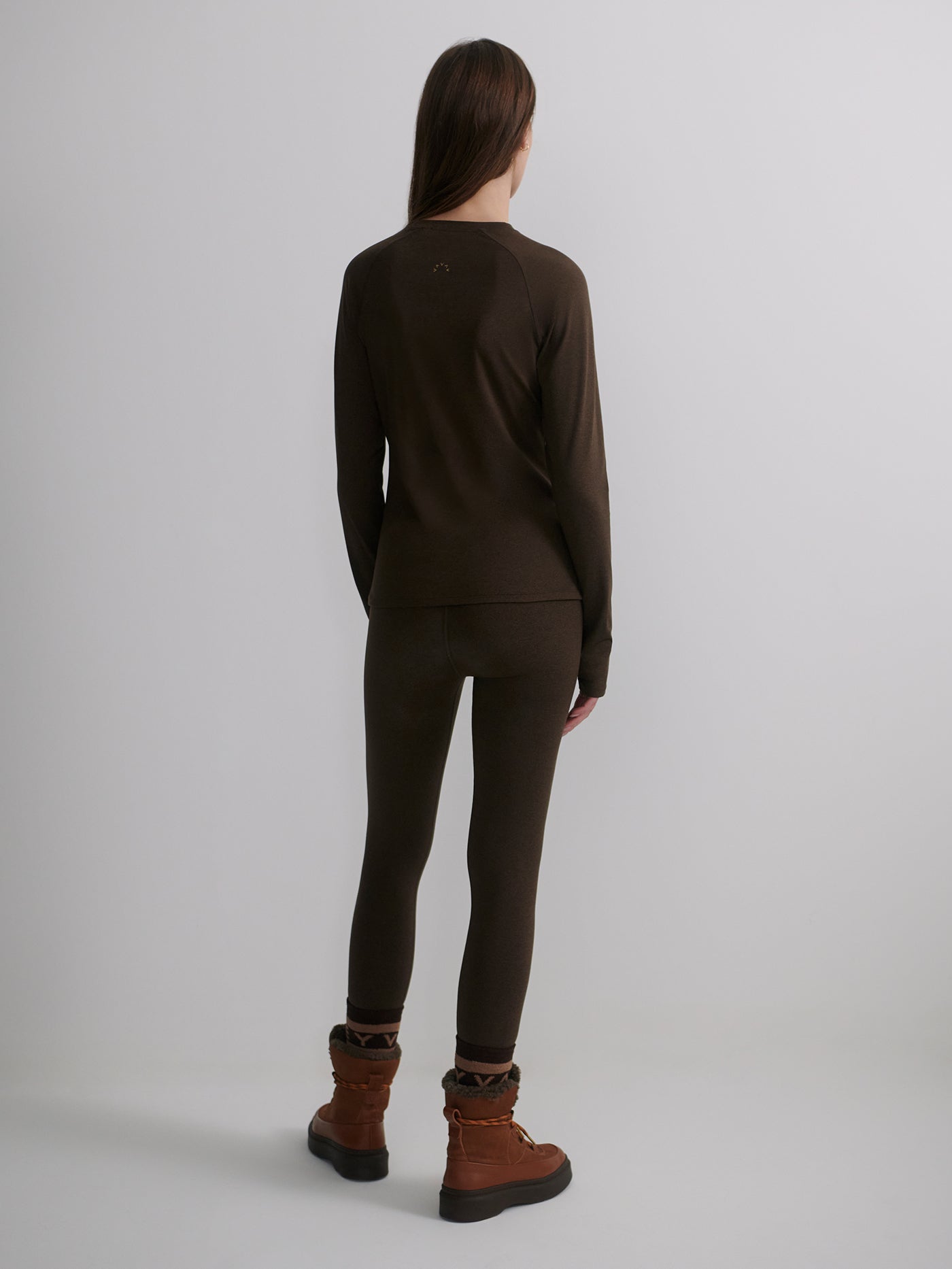 Varley Always Warm Base Layer Legging - Deep Chocolate Marl