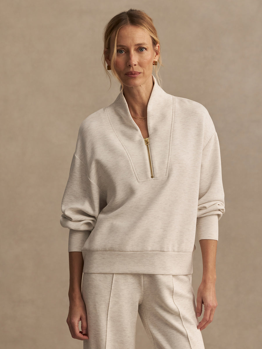 Varley Davidson Sweat - Ivory Marl