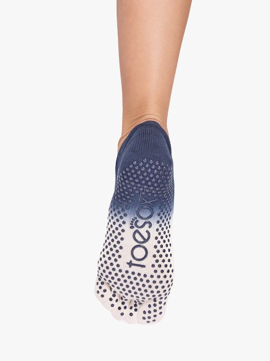 ToeSox Full Toe Elle Grip Socks - Indigo Ombre