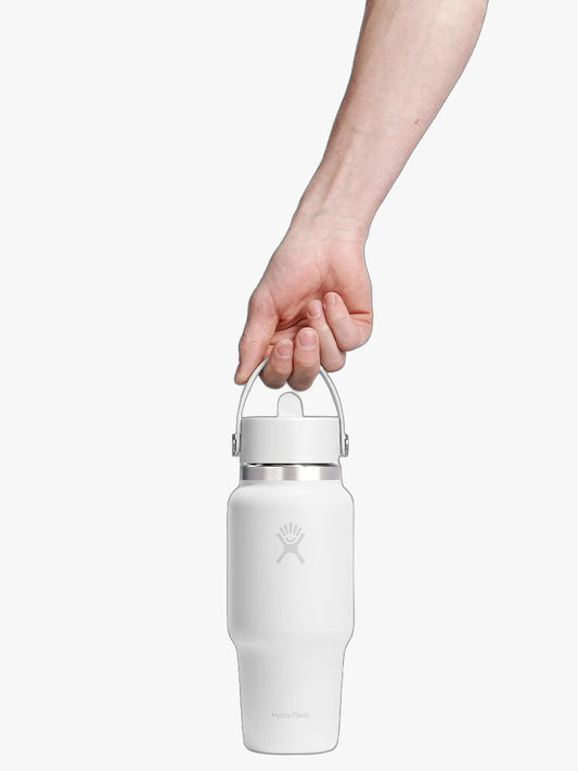 Hydro Flask 710ml (24oz) Wide Mouth Travel Bottle with Flex Straw Cap - White