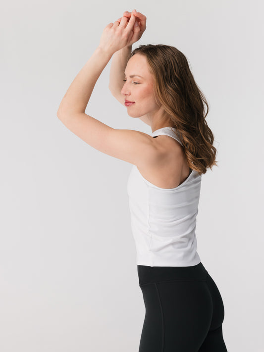 Girlfriend Collective Reset Straight Tank - Bright White