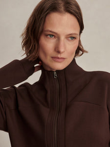 Varley Tayah Zip Through Sweat - Coffee Bean