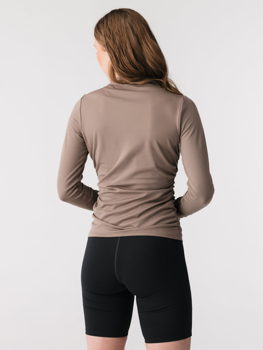 Girlfriend Collective Alessia Gathered Long Sleeve Top - Falcon