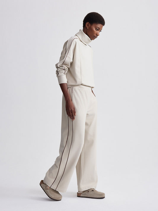 Varley Brushed Rib Wide Leg Pant 28- Cement Marl