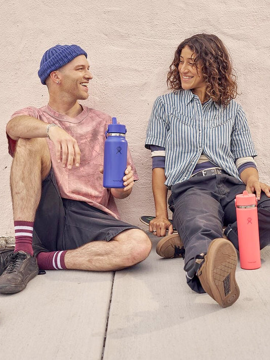 Hydro Flask 946ml (32oz) Wide Mouth Flex Straw Bottle - Capri Blue