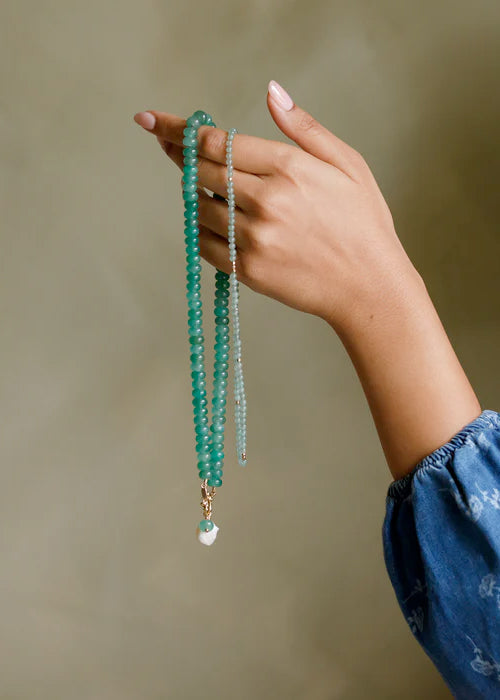 Wanderlust Life Oceanus Beaded Necklace - Green Aventurine