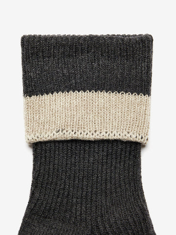 Varley Kerry Plush Roll Top Sock - Charcoal/Sandshell - S/M