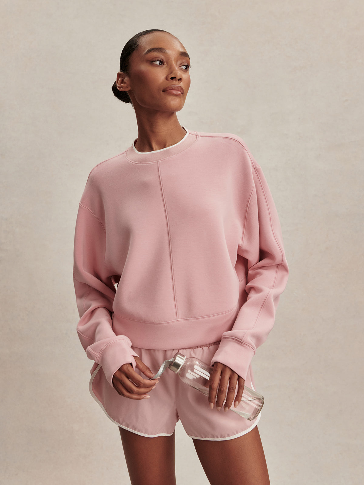 Varley Tasmin Cropped Sweat - Zephyr Mauve
