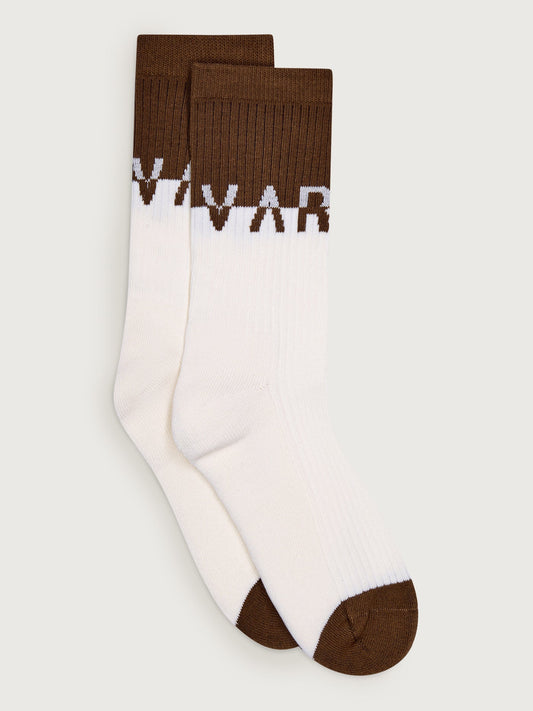 Varley Stellar Colourblock Sock - Egret/Deep Taupe