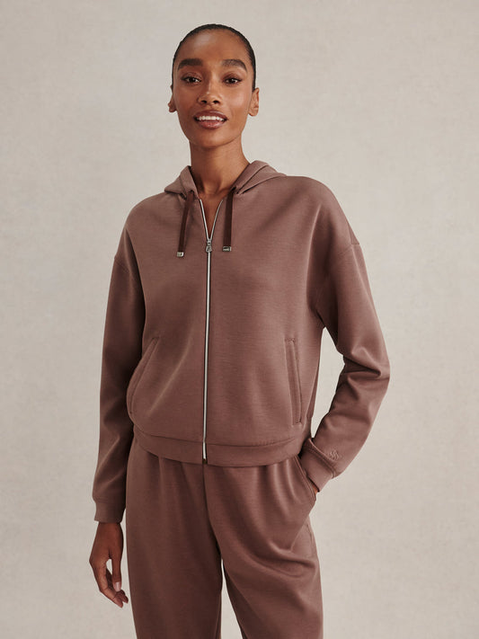 Varley Jorgie Zip Through Hoodie - Coffee Quartz