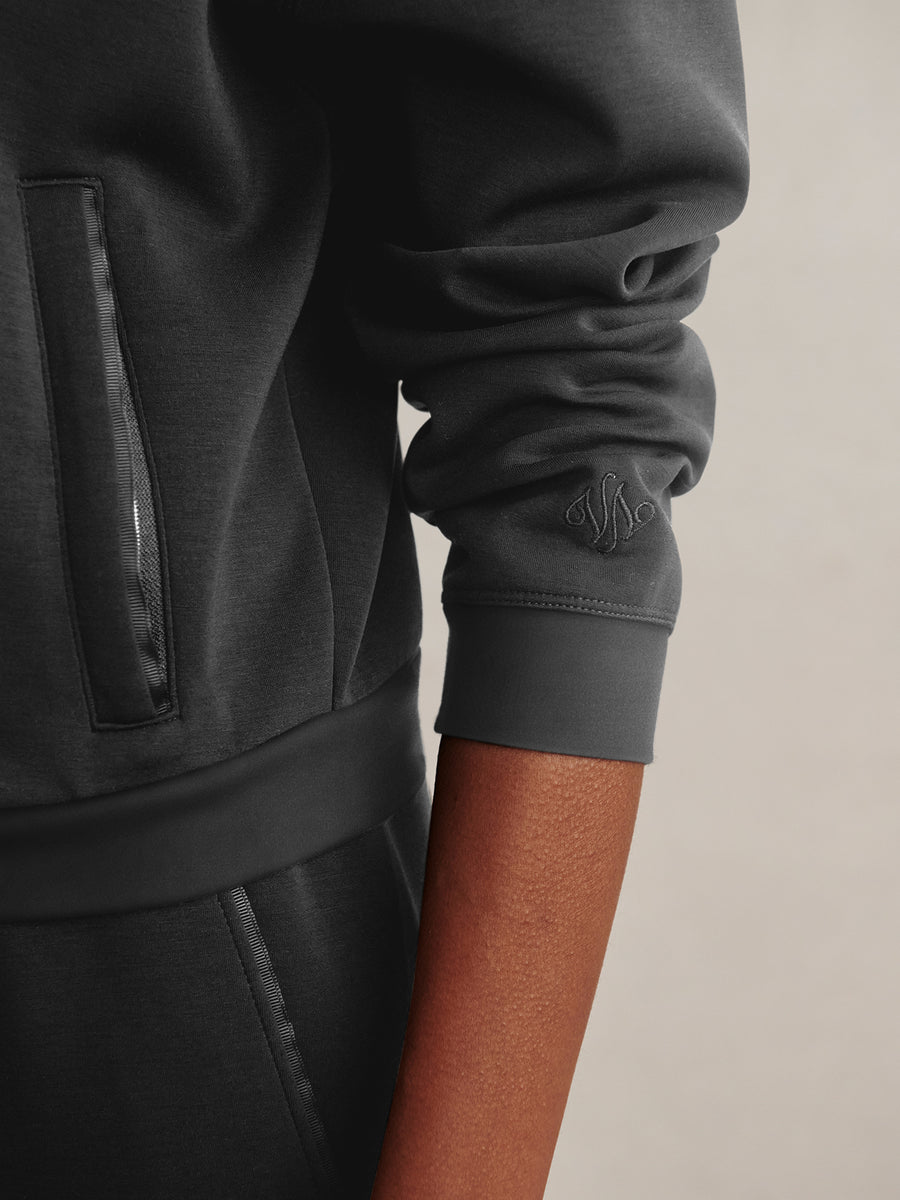 Varley Jorgie Zip Through Hoodie - Slate Black