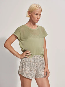 Varley Kallin Running Short 1.5 Seagrass Abstract Cheetah Yogamatters