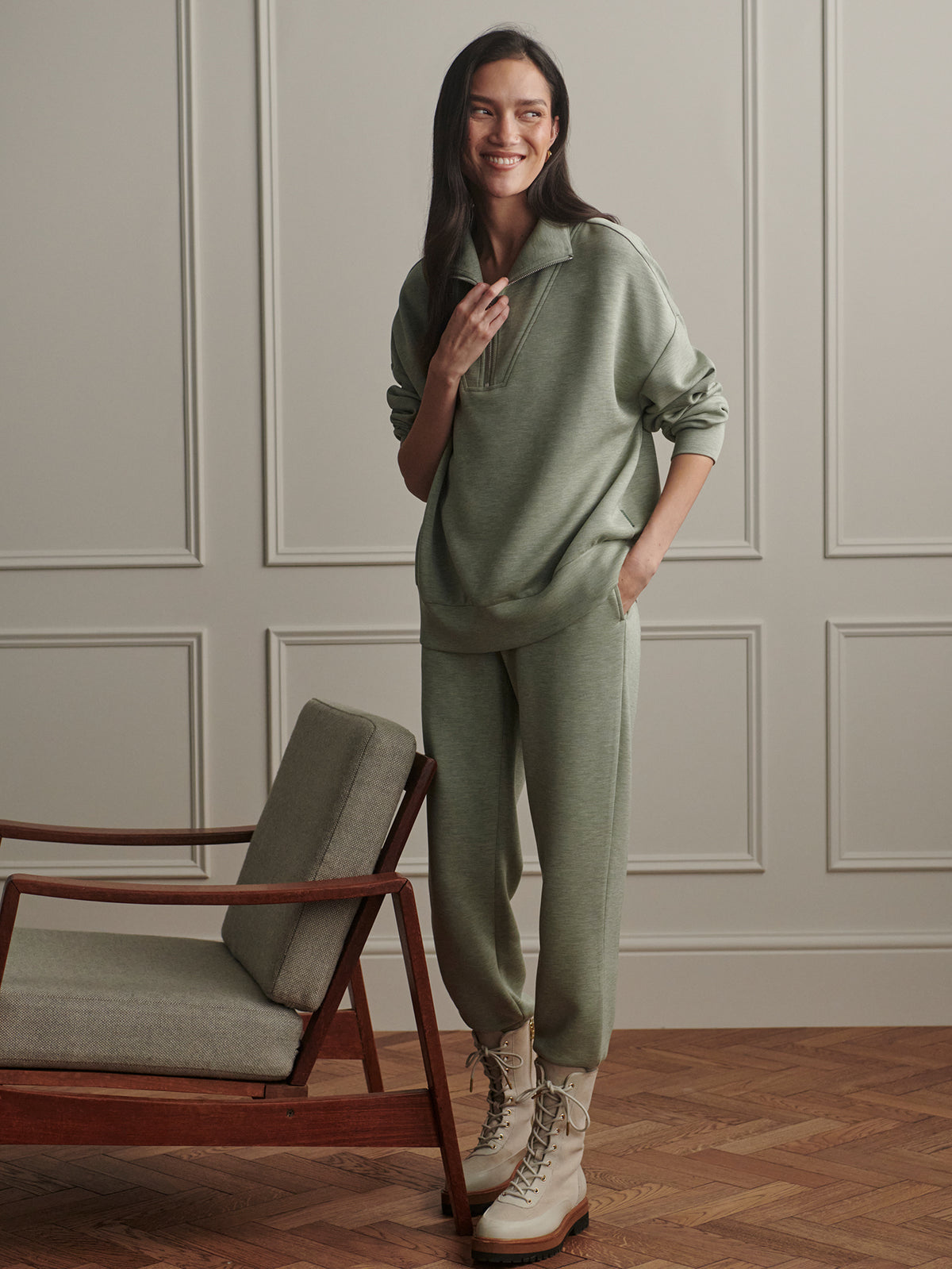 Varley The Slim Cuff Pant 27.5 - Shadow Marl