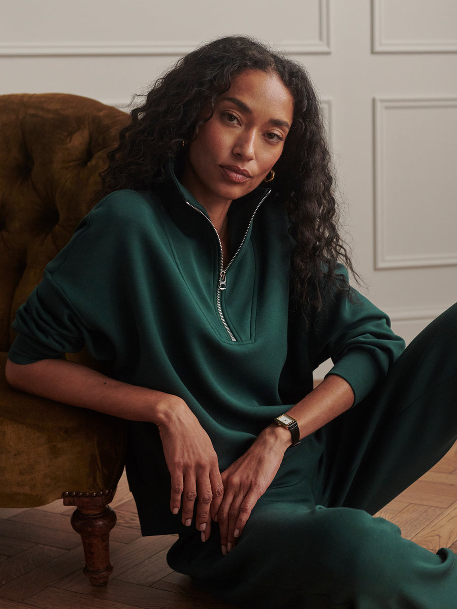 Varley Hawley Half Zip Sweat - Ponderosa Pine