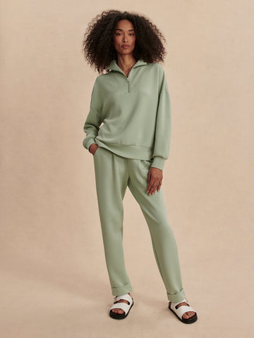 Varley Hawley Half Zip Sweat - Snow Sage