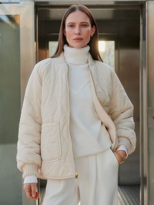 Varley Serina Reversible Quilt Jacket - Sandshell