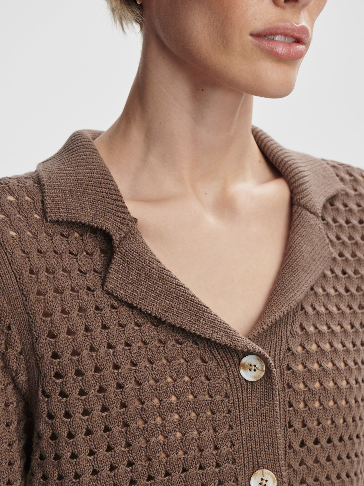 Varley Ellie Knit Shirt - Chocolate Chip