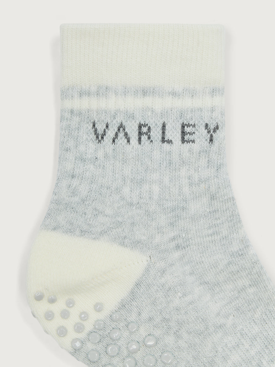 Varley Grayson Half Crew Grip Sock - Light Grey Marl