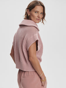 Varley Mila Half Zip Knit - Pale Mauve