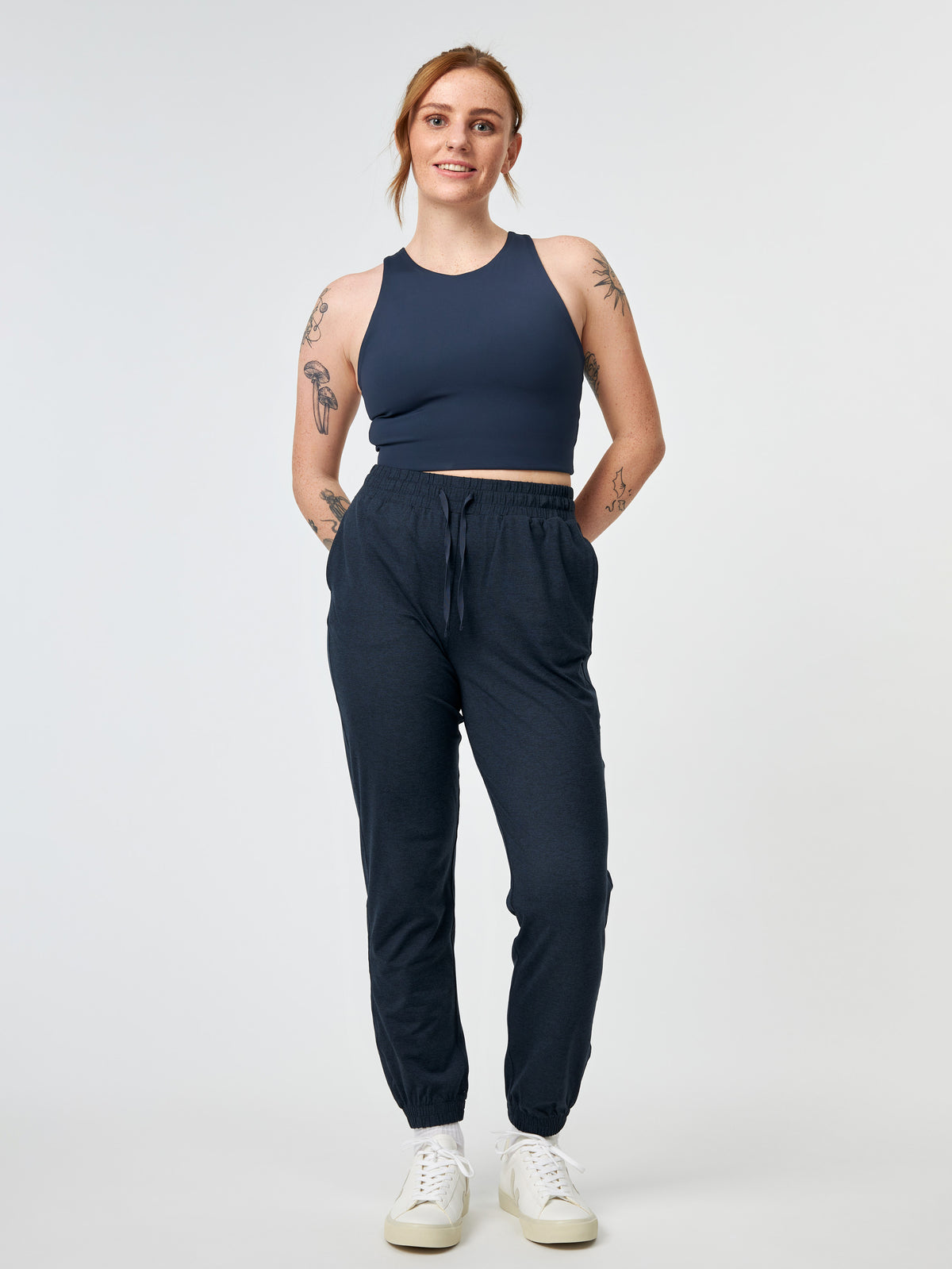 Girlfriend Collective ReSet Slim Straight Jogger - Midnight Marled