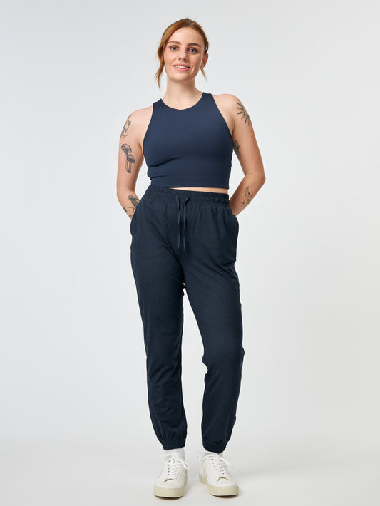 Girlfriend Collective ReSet Slim Straight Jogger - Midnight Marled