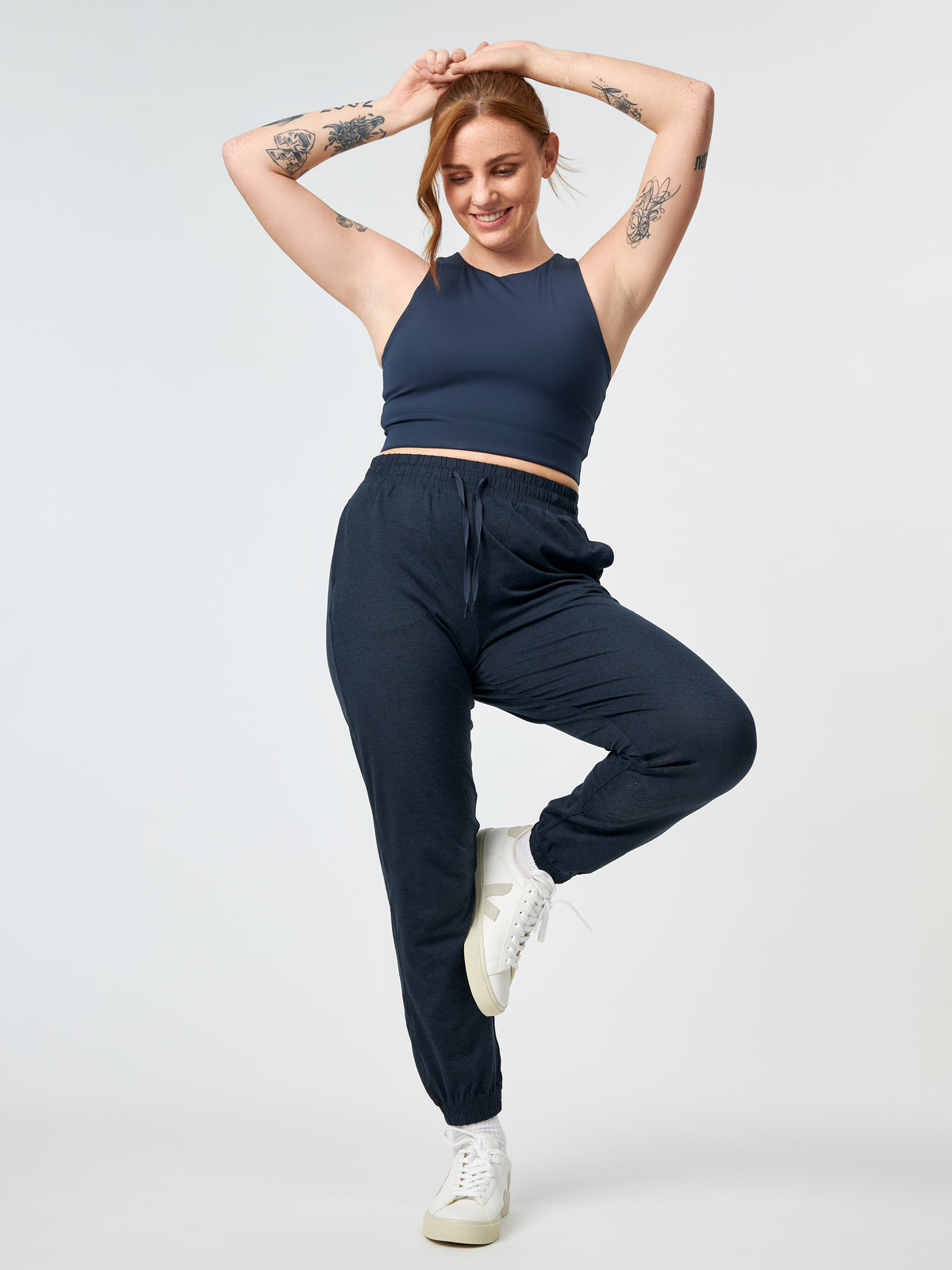 Girlfriend Collective ReSet Slim Straight Jogger - Midnight Marled