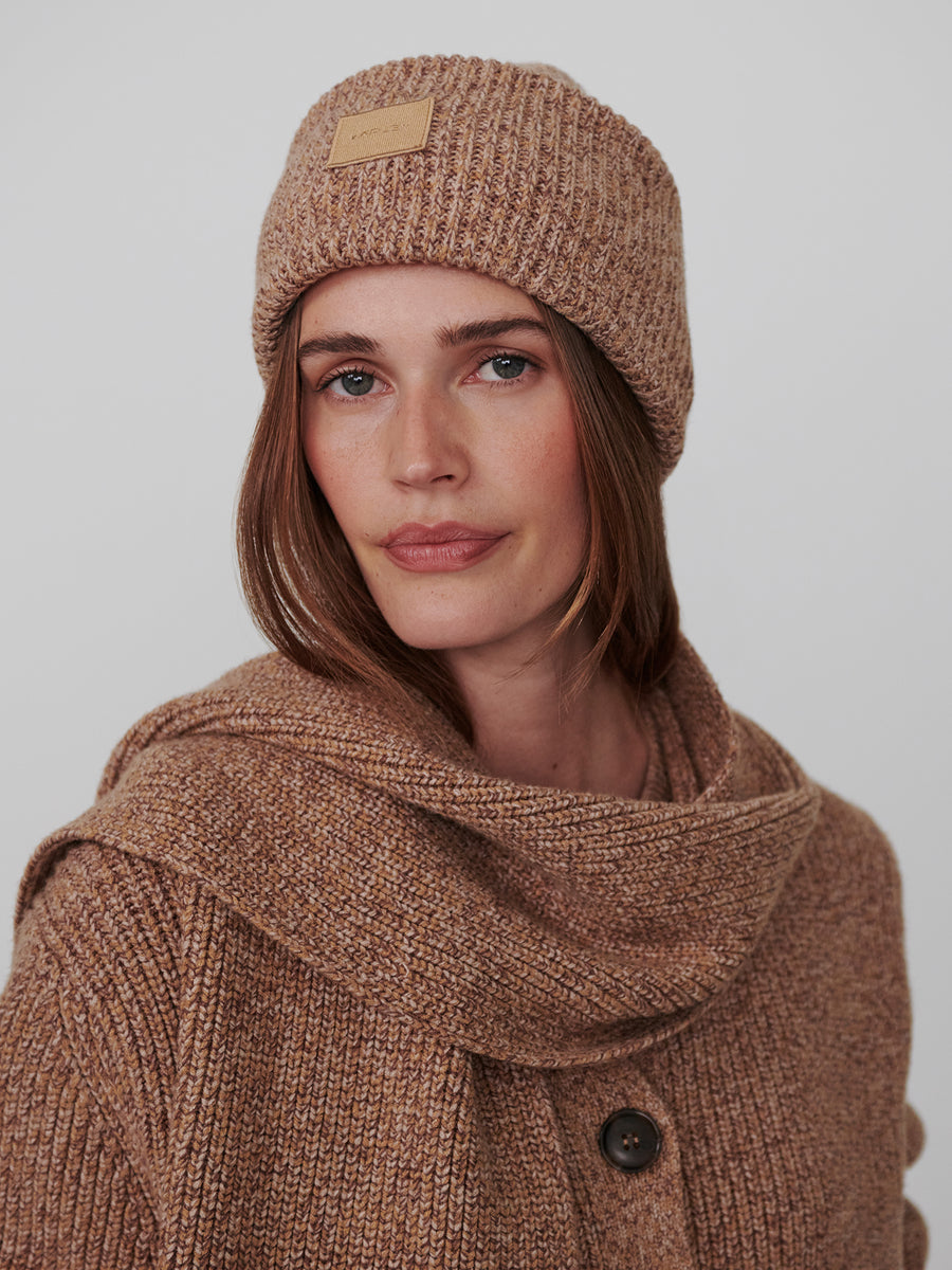 Varley Carly Knit Beanie 2.0 - Golden Bronze Fleck