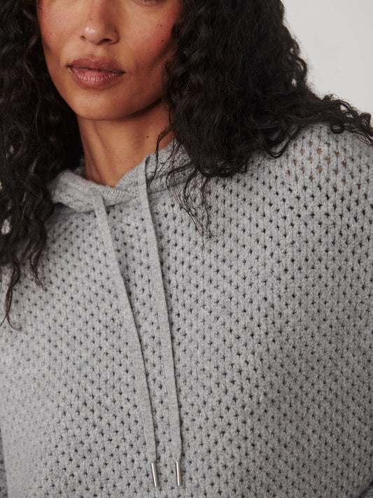 Varley Melchie Relaxed Knit Hoodie - Grey Marl