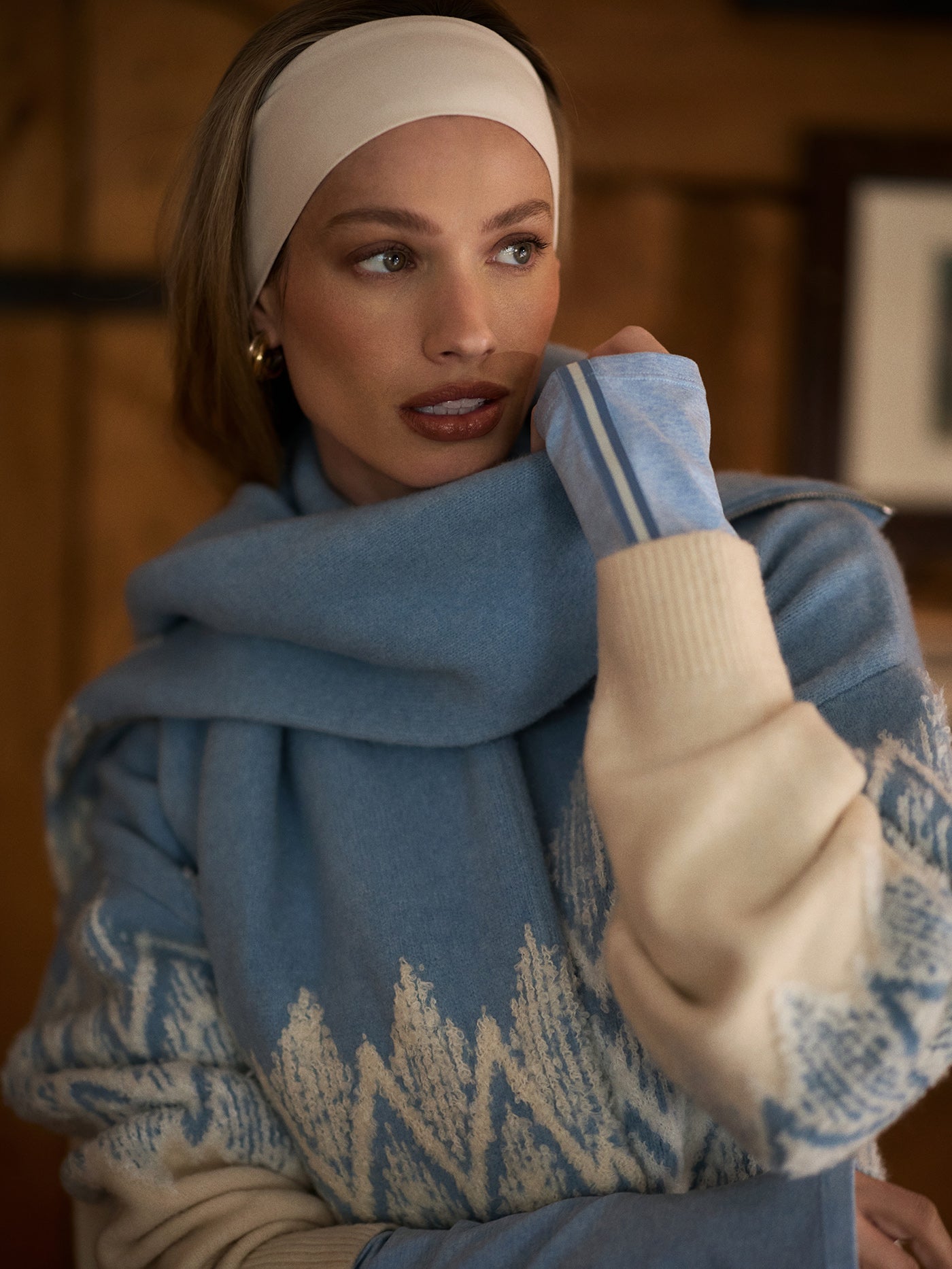 Varley Hedda Fairisle Half Zip - Ashley Blue