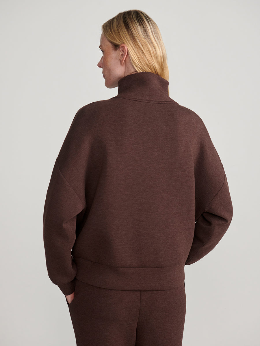Varley Hawley Half Zip Sweat - Coffee Bean Marl