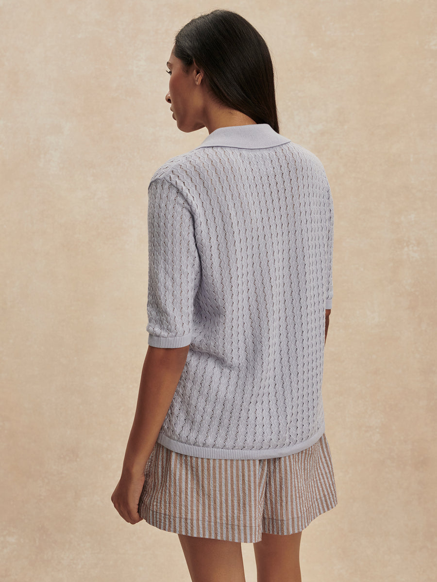 Varley Madelene Knit Shirt - Pale Iris