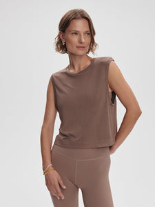 Varley Page Seamless Crop Tank - Deep Taupe