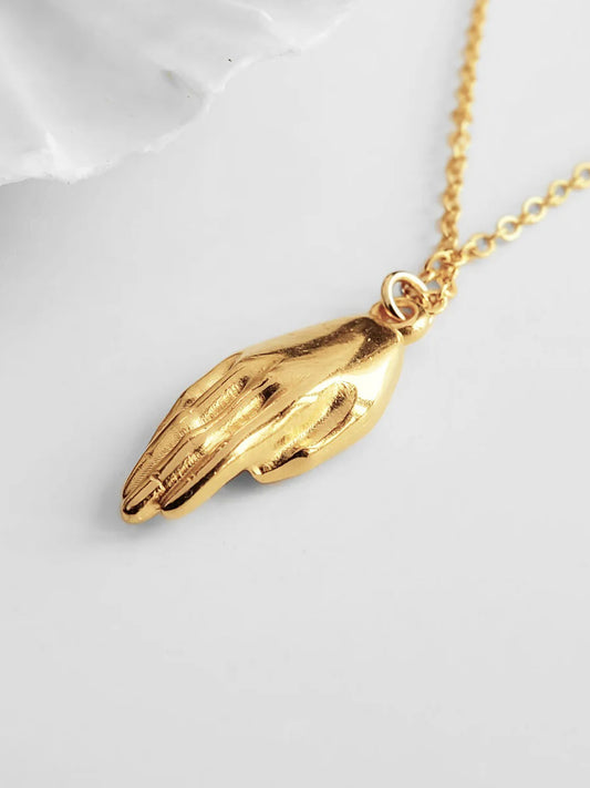 Augusta Jewellery Gold Plated Necklace - Hand of Venus Amulet