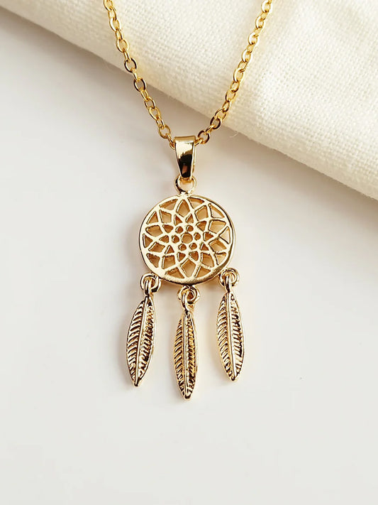 Augusta Jewellery Gold Plated Necklace - Mini Dreamcatcher