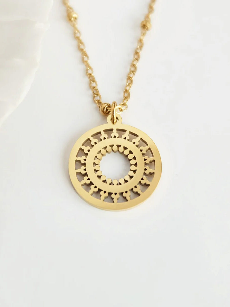 Augusta Jewellery Gold Plated Necklace - Mandala