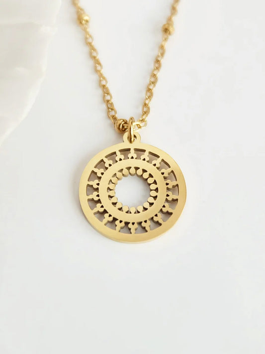 Augusta Jewellery Gold Plated Necklace - Mandala