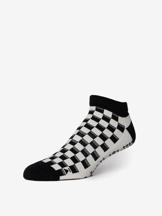 Base 33 Low Rise Grip Socks - Checkers