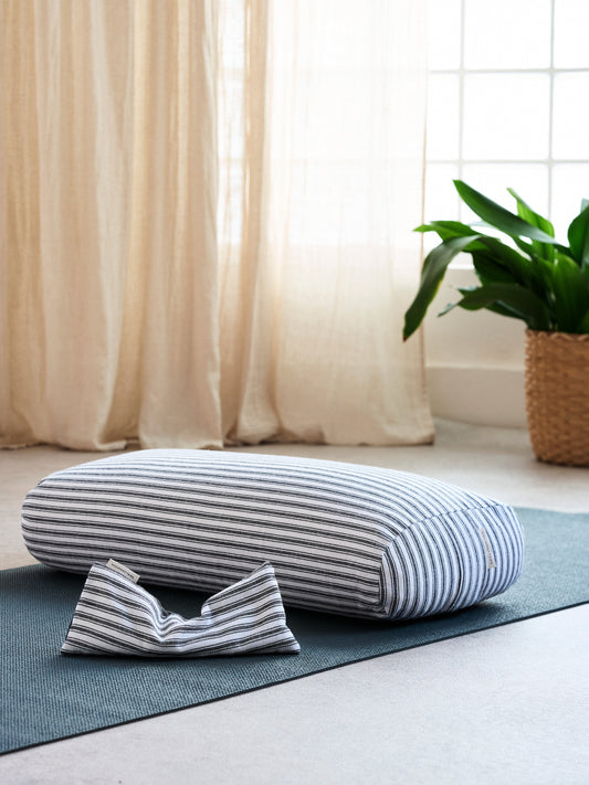 Yogamatters Eye Pillow - Anthracite Ticking Stripe