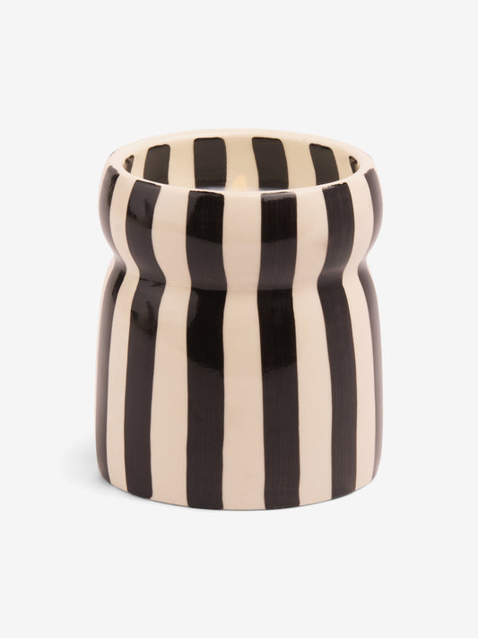 Paddywax Cabana Striped Ceramic Candle - Lava Stone