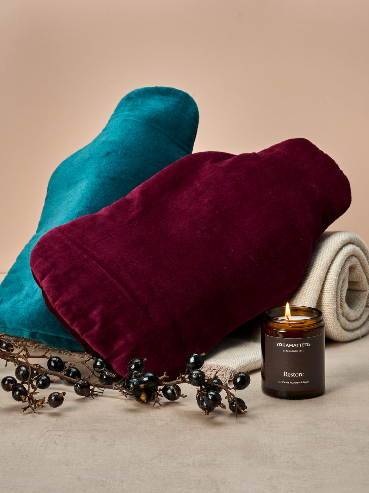 Yogamatters Velvet Hot Water Bottle Cover - Berry