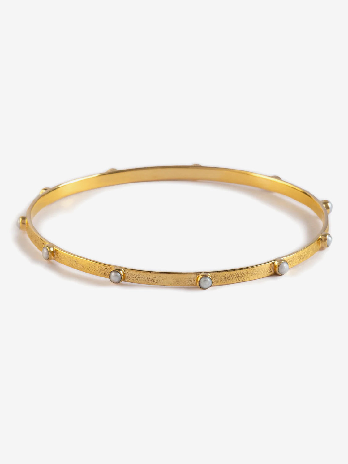 Goddess Charms Crown Chakra Bangle - Pearl