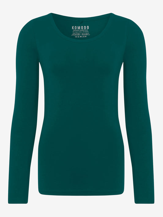 Komodo Darcey Long Sleeved Organic Cotton Top - Teal