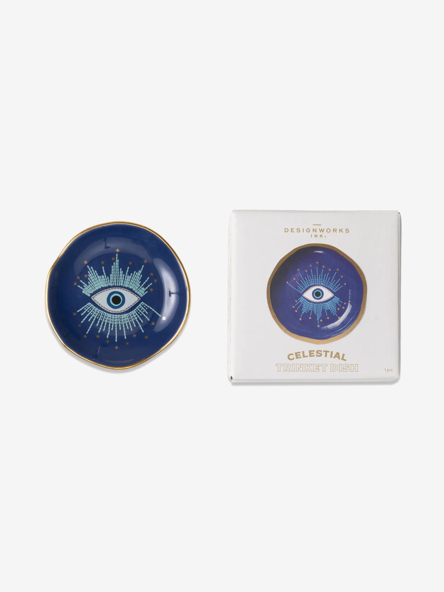 Designworks Ink Celestial Ceramic Trinket Dish - Starry Eyed