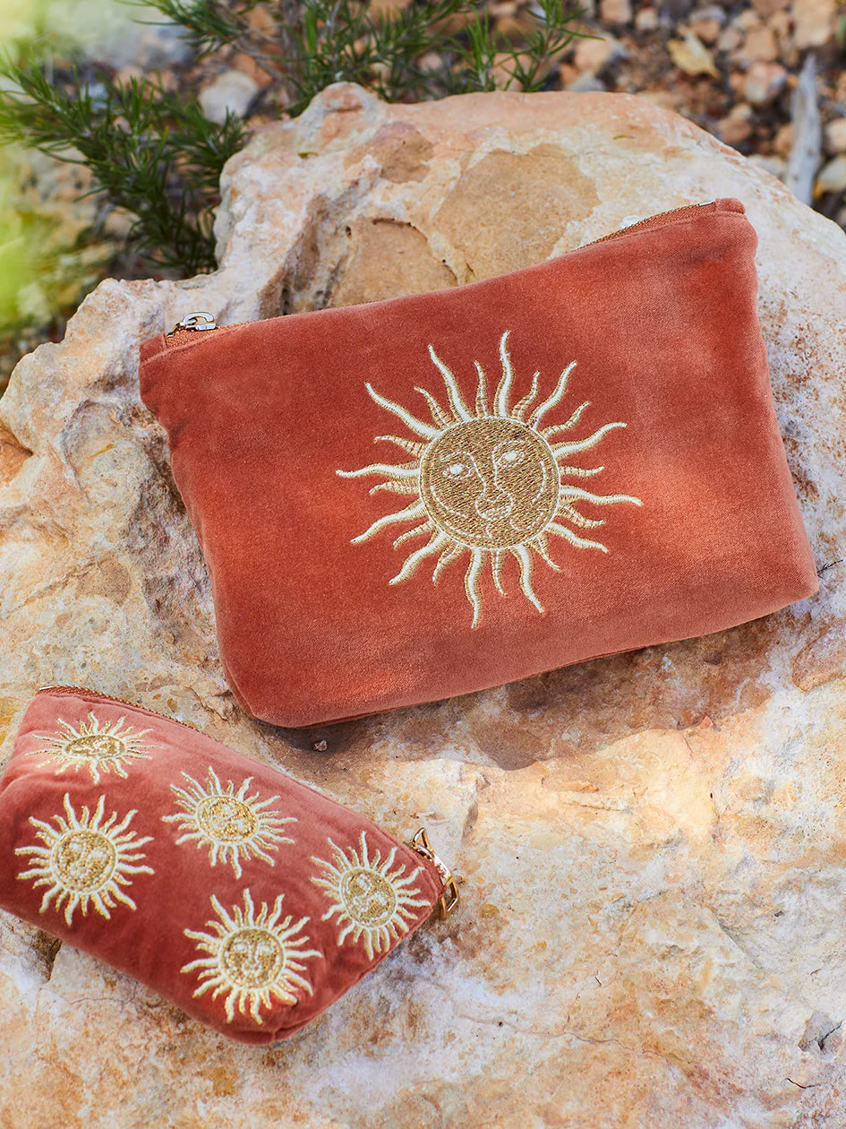 Elizabeth Scarlett Velvet Mini Pouch - Rust Sun Goddess – Yogamatters