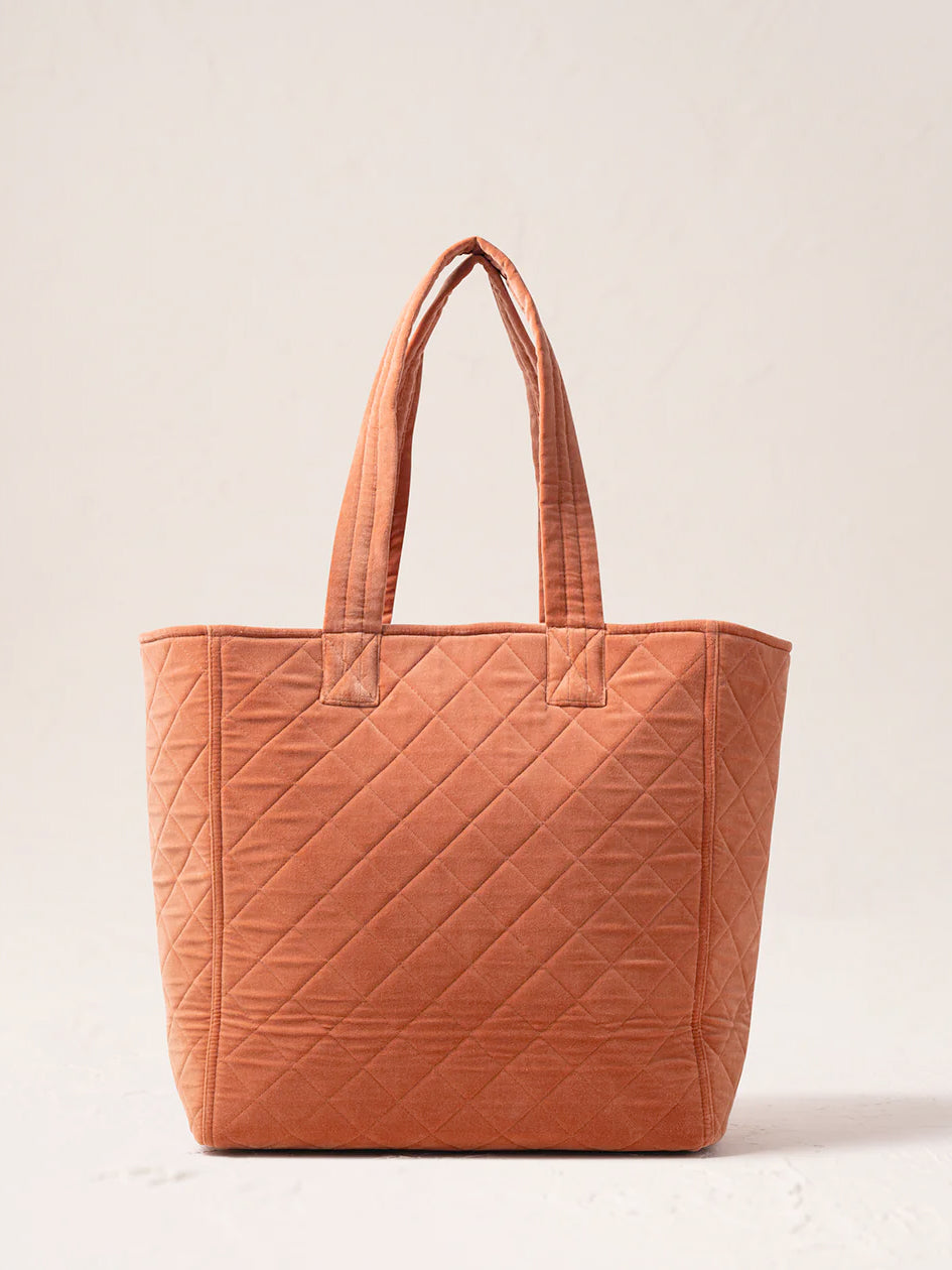 Elizabeth Scarlett Velvet Tote - Rust Sun Goddess