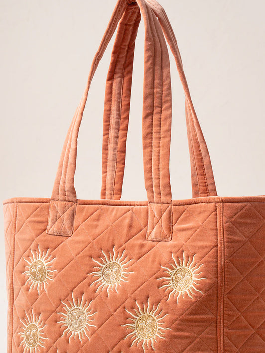 Elizabeth Scarlett Velvet Tote - Rust Sun Goddess