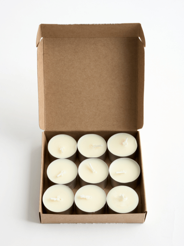 Yogamatters Evergreen Box of 9 Tealight Candles - Cedar & Bergamot