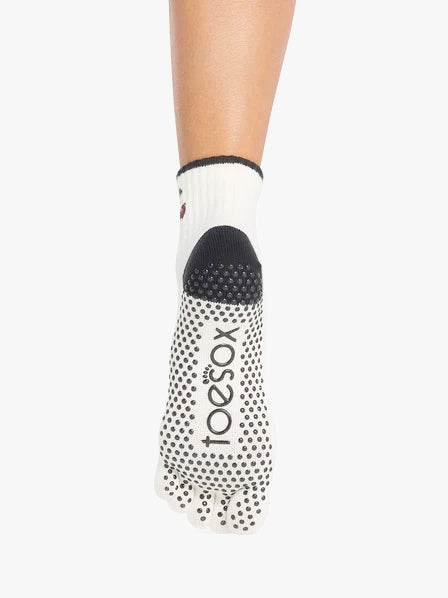 ToeSox Full Toe Melody Grip Socks - Ivory