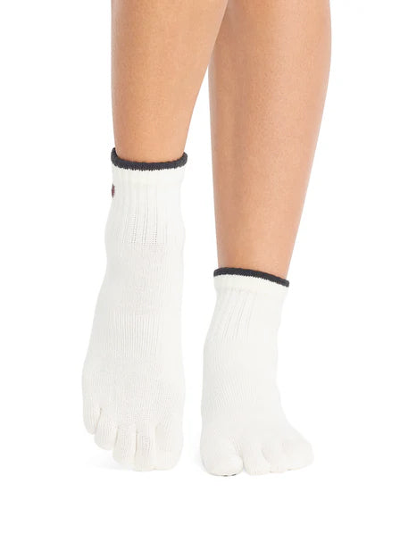 ToeSox Full Toe Melody Grip Socks - Ivory