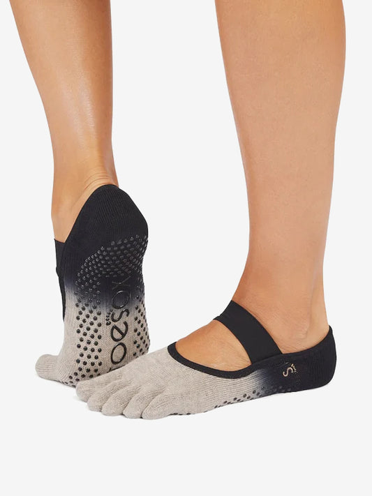 ToeSox Full Toe Mia Grip Socks - Shitake Ombre